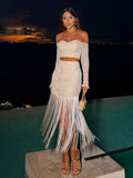 ROMANI SET - Knitted with Fringed Skirt
